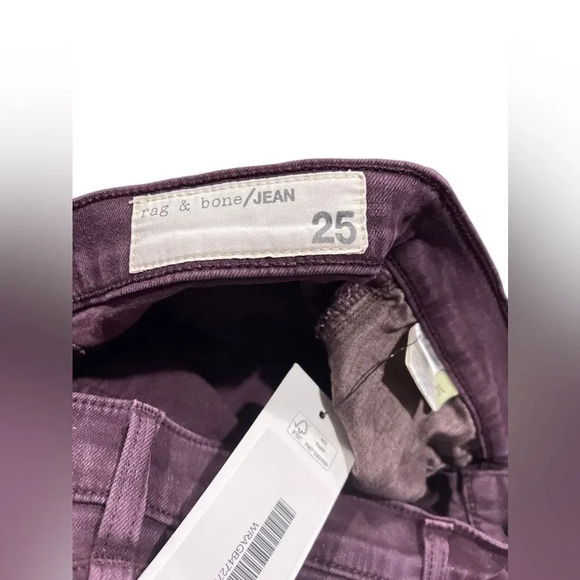 Rag and Bone Skinny Jeans size 25 maroon/purple color GUC - Picture 5 of 10